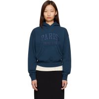 ANINE BING Navy Debbie Shrunken Paris Hoodie 261092F097006