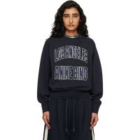 ANINE BING Navy Harry Shrunken Sweatshirt 261092F098006