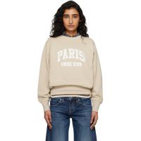 ANINE BING Beige Harry Shrunken Paris Sweatshirt 261092F098008