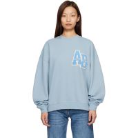 ANINE BING Blue Miles Oversized Letterman Sweatshirt 261092F098011