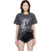 ANINE BING Black Lili Horse T-shirt 261092F110002