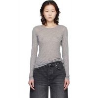 ANINE BING Gray Sylvie Long Sleeve T-shirt 261092F110004