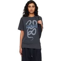 ANINE BING Black Lili Snake T-shirt 261092F110007