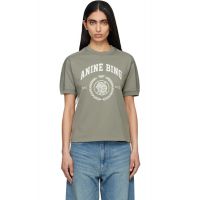 ANINE BING Khaki Jaylin Collegiate T-shirt 261092F110011