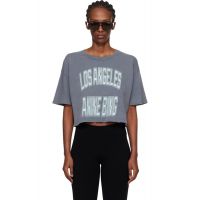 ANINE BING Gray Johnny Cropped T-shirt 261092F110013
