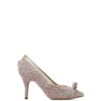 August Barron Beige & Purple Unzipped Pump Heels 261098F122000