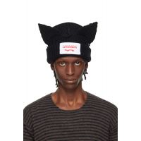 Charles Jeffrey LOVERBOY Black Chunky Ears Beanie 261101M138042