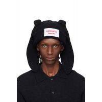 Charles Jeffrey LOVERBOY Black Chunky Rabbit Beanie 261101M138044
