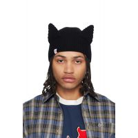 Charles Jeffrey LOVERBOY Black Ears Rib Beanie 261101M138046