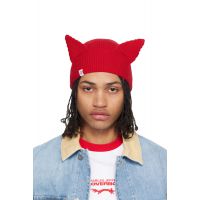 Charles Jeffrey LOVERBOY Red Ears Rib Beanie 261101M138047