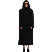 The Frankie Shop Black Gaia Double Breasted Coat 261115F059004