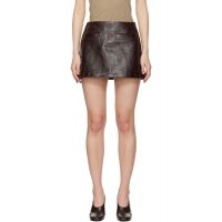 The Frankie Shop Brown Rory Croc Leather Miniskirt 261115F090000