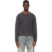 Stockholm (Surfboard) Club Black Faded Henley 261137M211000