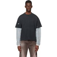 Stockholm (Surfboard) Club Black Back Logo Layered T-shirt 261137M213002