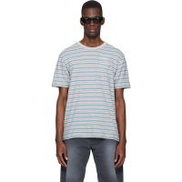 Stockholm (Surfboard) Club Gray & Blue Striped T-shirt 261137M213005