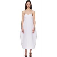 ROEhe White Bustier Volume Midi Dress 261144F054008