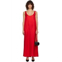 ROEhe Red Silk Scoop-Neck Maxi Dress 261144F054010