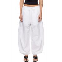 ROEhe White Volume Crushed Cotton Trousers 261144F087024