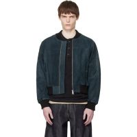 Deadwood Black Bofinger Suede Bomber Jacket 261158M181022