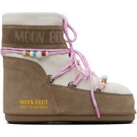 Guest in Residence Off White & Taupe Moon Boot Edition Icon Low Beaded Suede Boots 261173M255003
