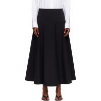 St. Agni Black Cotton Circle Hem Maxi Skirt 261193F092000