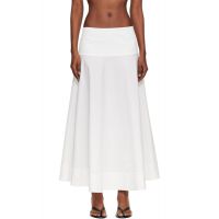 St. Agni White Cotton Circle Hem Maxi Skirt 261193F092001
