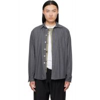 YOKE Gray Vintage Washed Denim Overshirt 261199M192006
