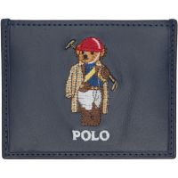 Polo Ralph Lauren Navy Bear Leather Card Holder 261213M163002