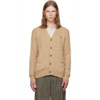 Polo Ralph Lauren Tan Cable-Knit Cotton Cardigan 261213M200000