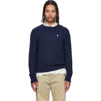 Polo Ralph Lauren Navy Cable-Knit Cotton Sweater 261213M201038