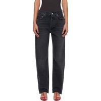 AGOLDE Black 90s Pinch Waist High Rise Straight Jeans 261214F069030