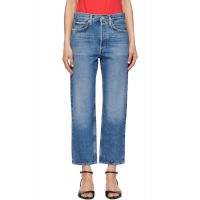 AGOLDE Blue 90s Crop Mid Rise Straight Jeans 261214F069039