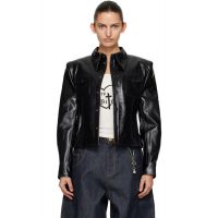 WILLY CHAVARRIA Black Chavela L/S Leather Shirt 261232F109007