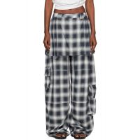 Collina Strada Gray Lightweight Flannel Lawn Skirt Cargo Pants 261236F087010