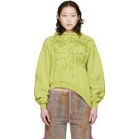 Collina Strada Green Wave Hem Hoodie 261236F097003
