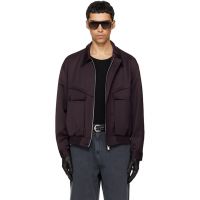 TONYWACK Burgundy Wool Viscose Bomber Jacket 261251M175004