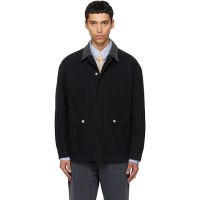 TONYWACK Black Garment Washed Barn Jacket 261251M180005