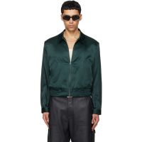 TONYWACK Green Silk Cotton Swing Jacket 261251M180007