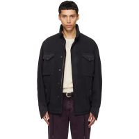 TONYWACK Black Garment Dyed Cotton Field Jacket 261251M180008