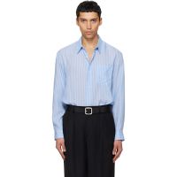 TONYWACK Blue Striped Lyocell Shirt 261251M192012
