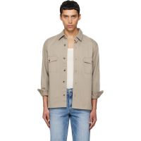 TONYWACK Beige Washed Cotton Twill Overshirt 261251M192014