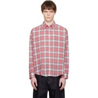 COOR Red Seersucker Ombre Checkered Shirt 261254M192011