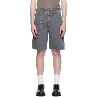 COOR Gray Washed Cutoff Denim Shorts 261254M193008