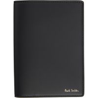 Paul Smith Black Signature Stripe Interior Leather Passport Holder 261260M162001