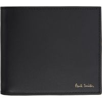 Paul Smith Black Leather Signature Stripe Interior Billfold Wallet 261260M164006