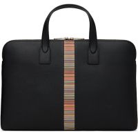 Paul Smith Black Signature Stripe Slim Folio Briefcase 261260M167001