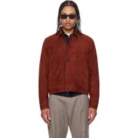 Paul Smith Red Slim Fit Denim Style Suede Jacket 261260M181000