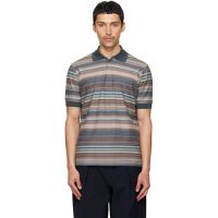 Paul Smith Taupe & Gray Textured Stripe Polo 261260M212000