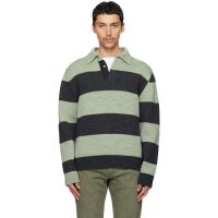 Paul Smith Green & Gray Block Stripe Polo 261260M212002