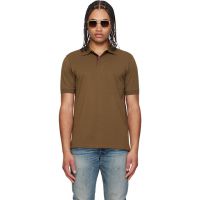 Paul Smith Khaki Cotton Artist Stripe Placket Polo Shirt 261260M212003